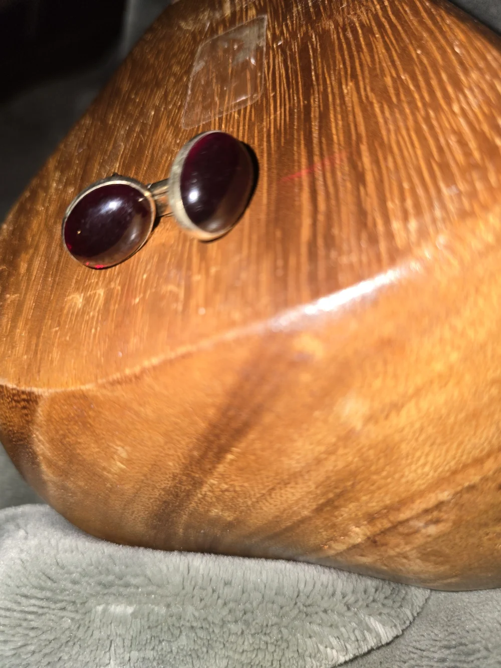 Men's Deep Burgundy Oval Cufflinks